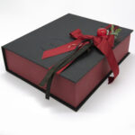 Κουτί τύπου βιβλίο Μπορντώ - Μαύρο 3 θέσεων